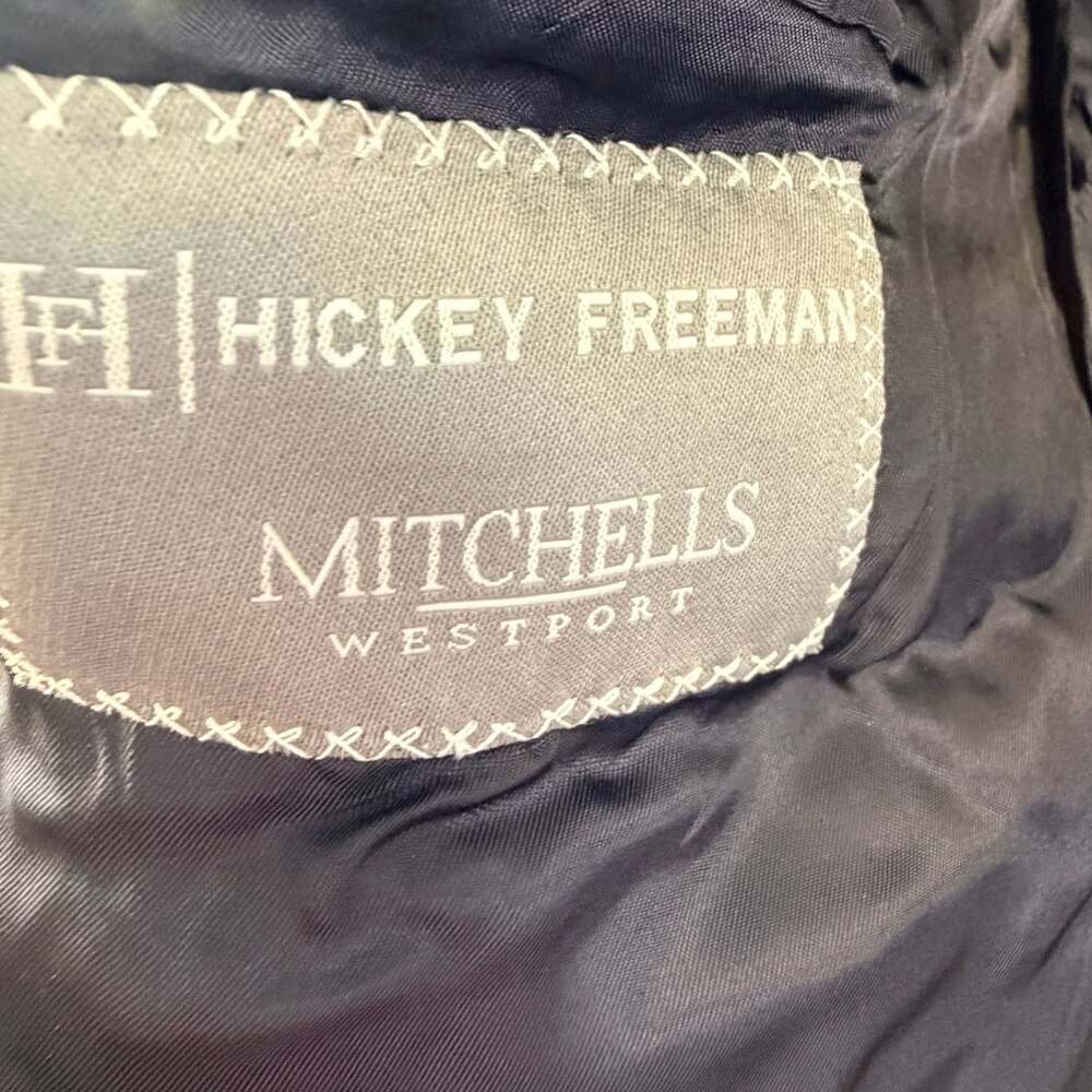 Hickey Freeman Men's Navy Blue Pinstripe Wool Suit Jacket - Picture 7 of 8